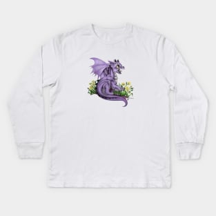 Adorable Lilac Baby Dragon Kids Long Sleeve T-Shirt